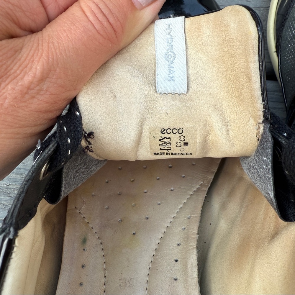 ECCO Hydromax Women’s Golf Shoes Size 39/ Black and Gray with Soft Cleats - Picture 6 of 16